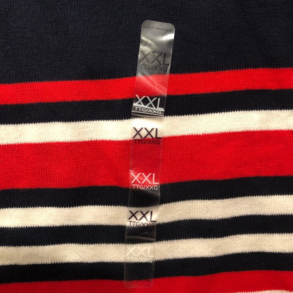 Tommy Hilfiger NWT Crewneck Red and Navy Sweater - Picture 5 of 6